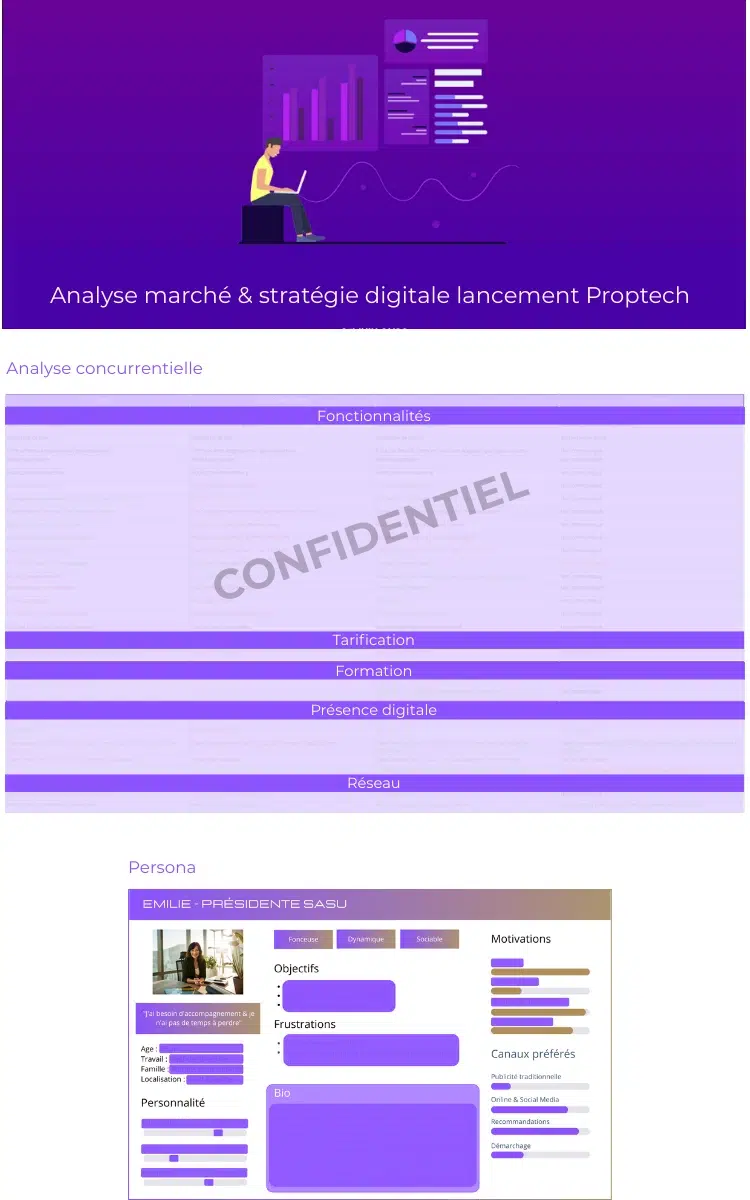 Analyse marché stratégie digitale lancement start-up Proptech