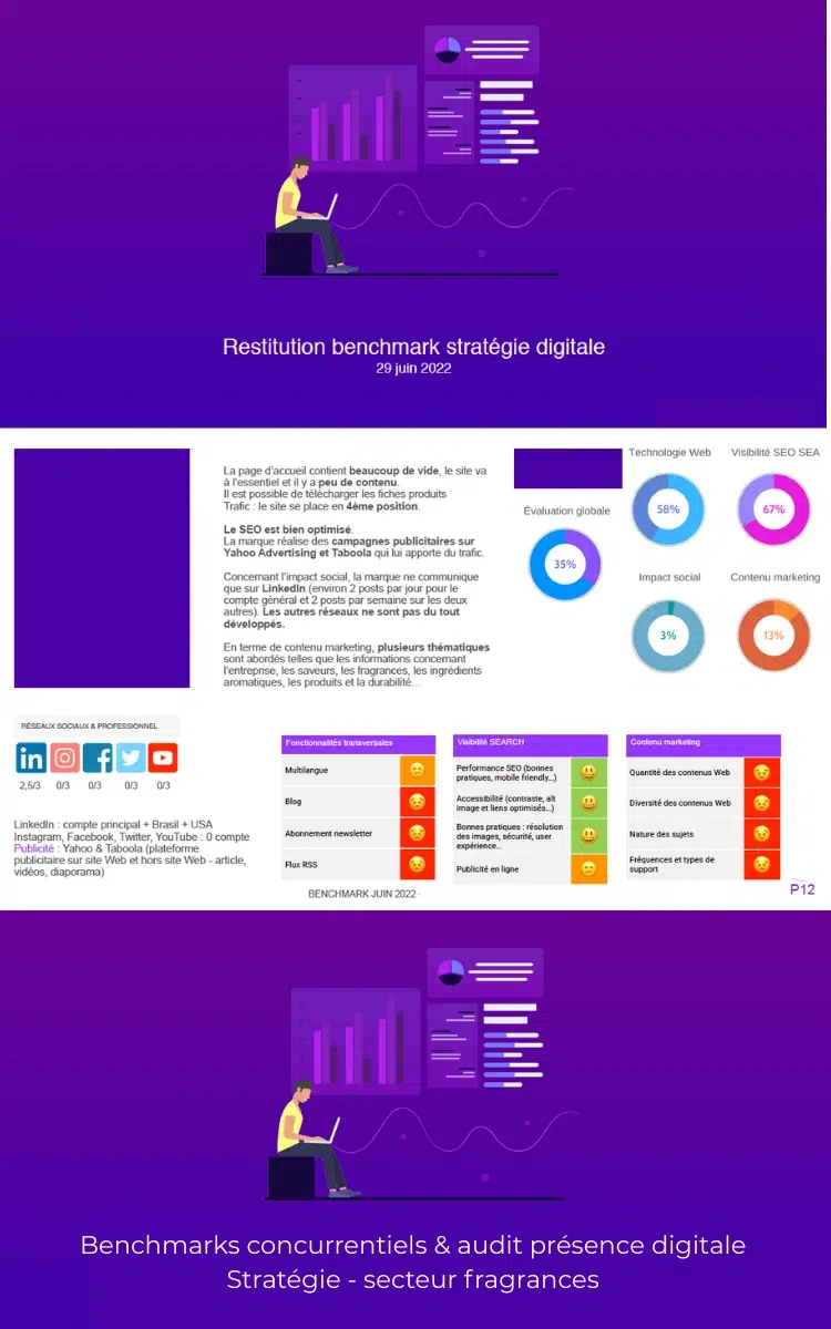 Benchmarks concurrentiels et audit présence digitale - Stratégie secteur fragrances